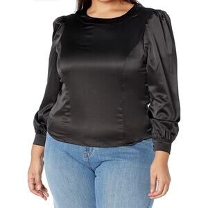 KENDALL + KYLIE Women's Black Mock Neck Top with Bow Tie Size 2XL